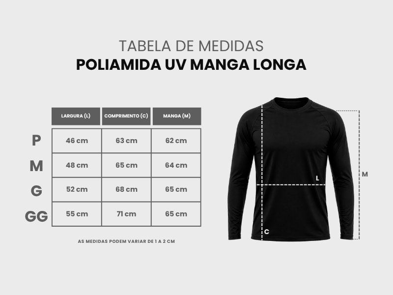 POLIAMIDA MANGA LONGA UV - VERMELHA