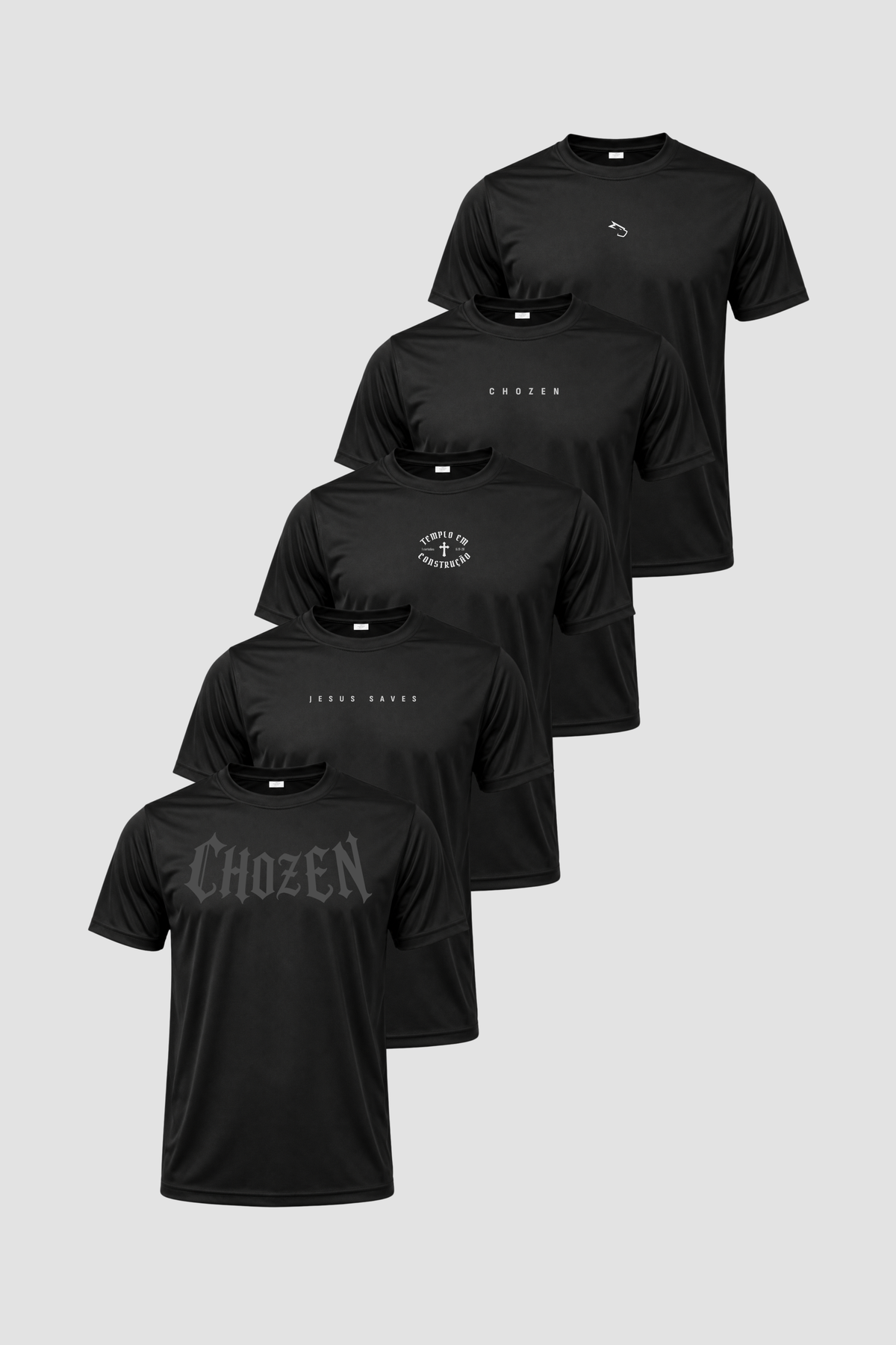Kit 5 Dry Fits - All Black